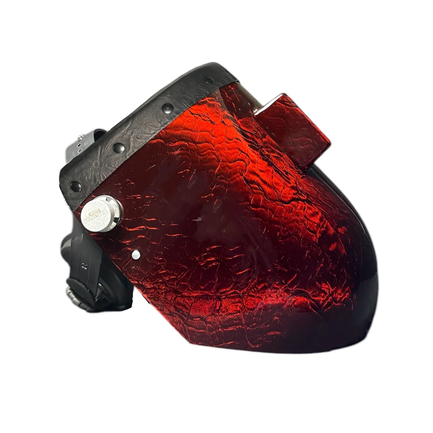 Candy Corn Silk Carbon Fiber Chopped Top Leather Welding Hood - Image 30