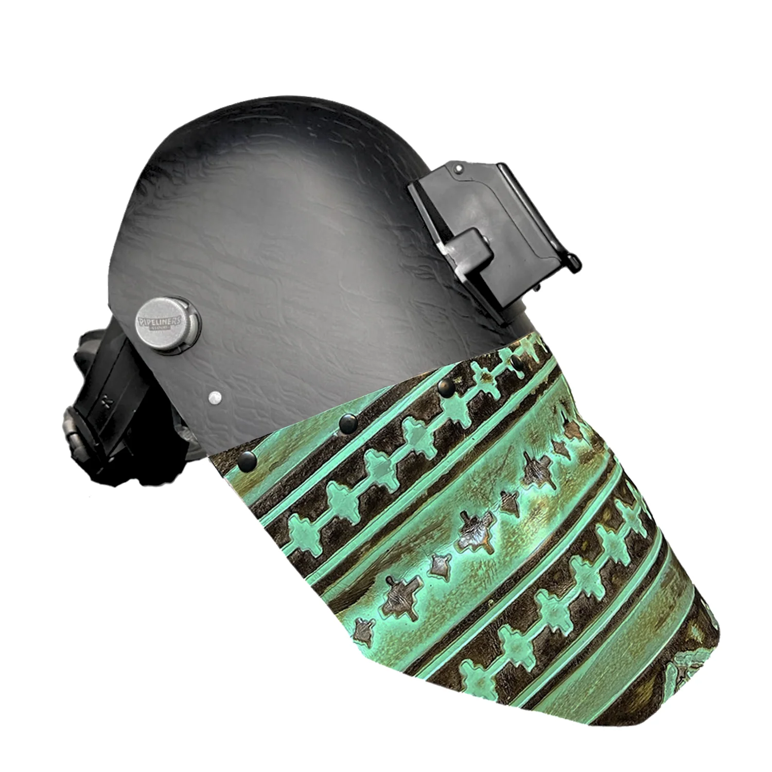 Corn Silk Carbon Fiber Chopped Bottom Leather Welding Hood - Image 3