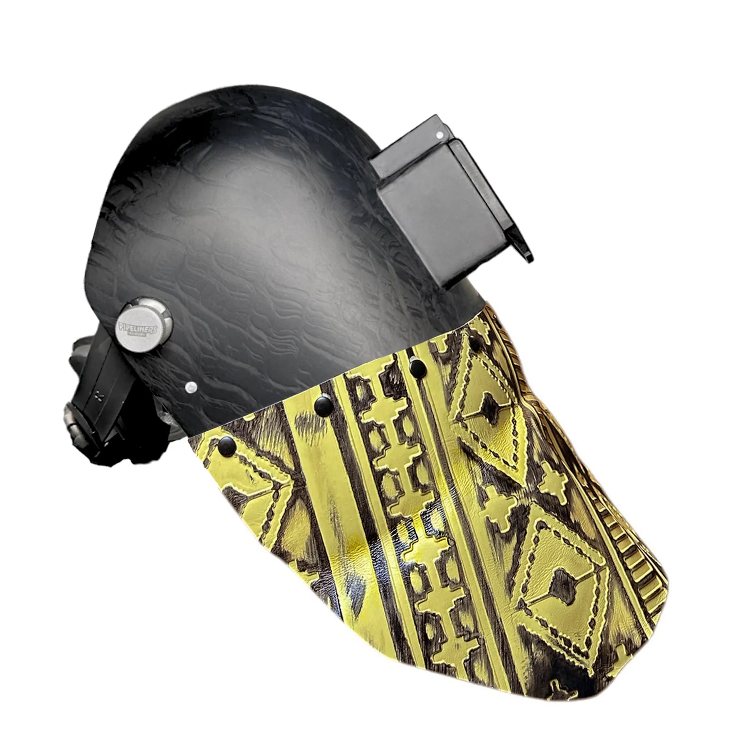 Corn Silk Carbon Fiber Chopped Bottom Leather Welding Hood - Image 46