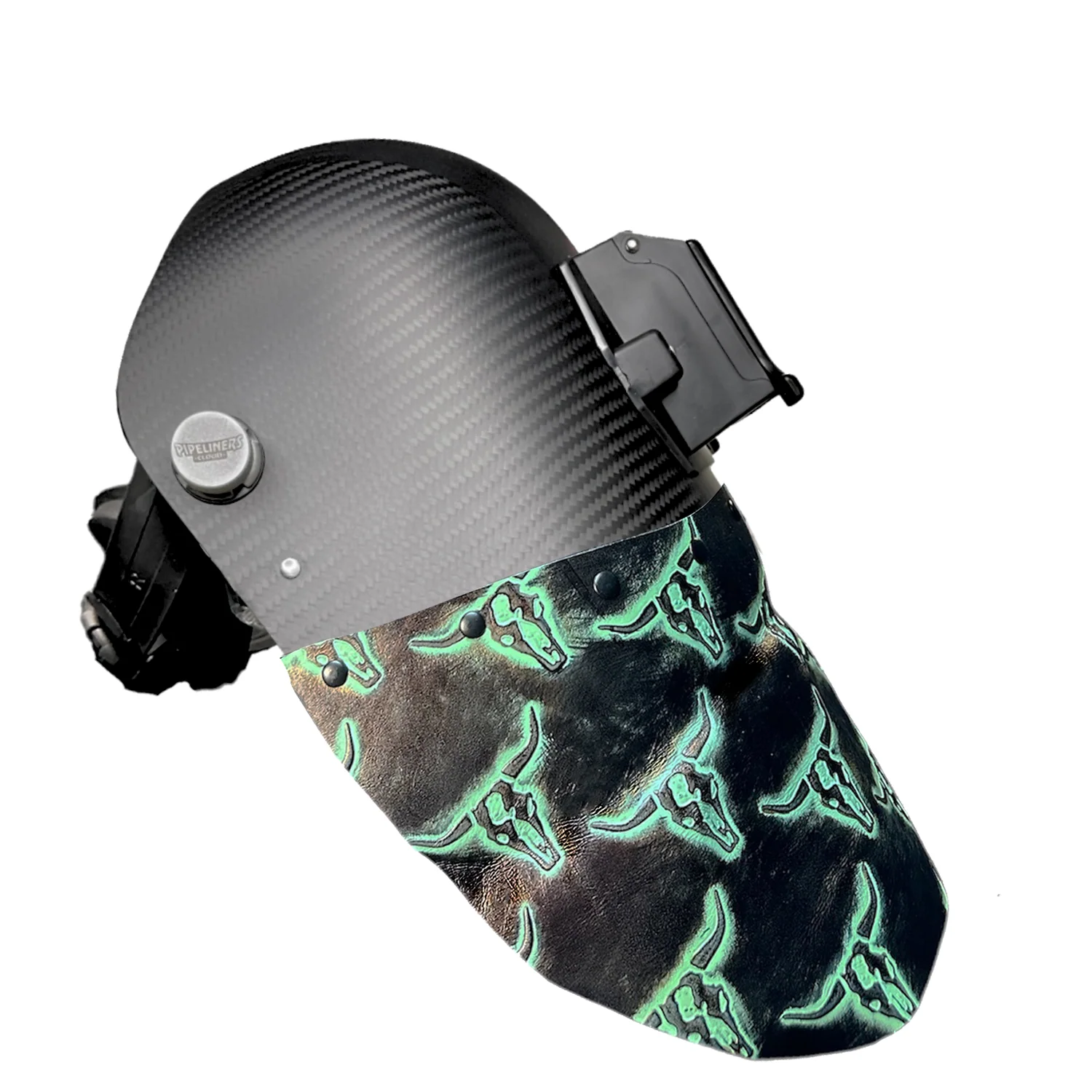 Corn Silk Carbon Fiber Chopped Bottom Leather Welding Hood - Image 6
