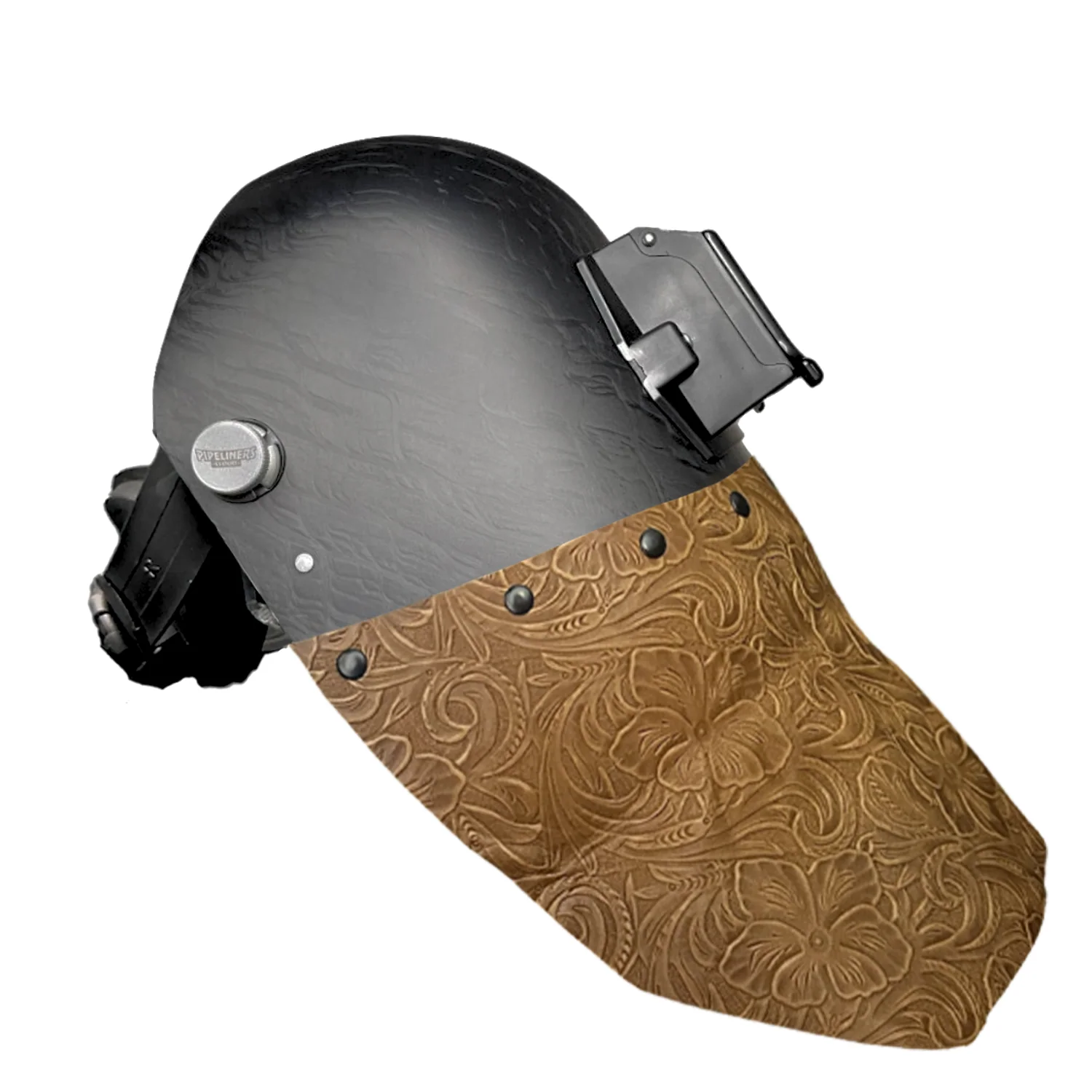 Corn Silk Carbon Fiber Chopped Bottom Leather Welding Hood - Image 9