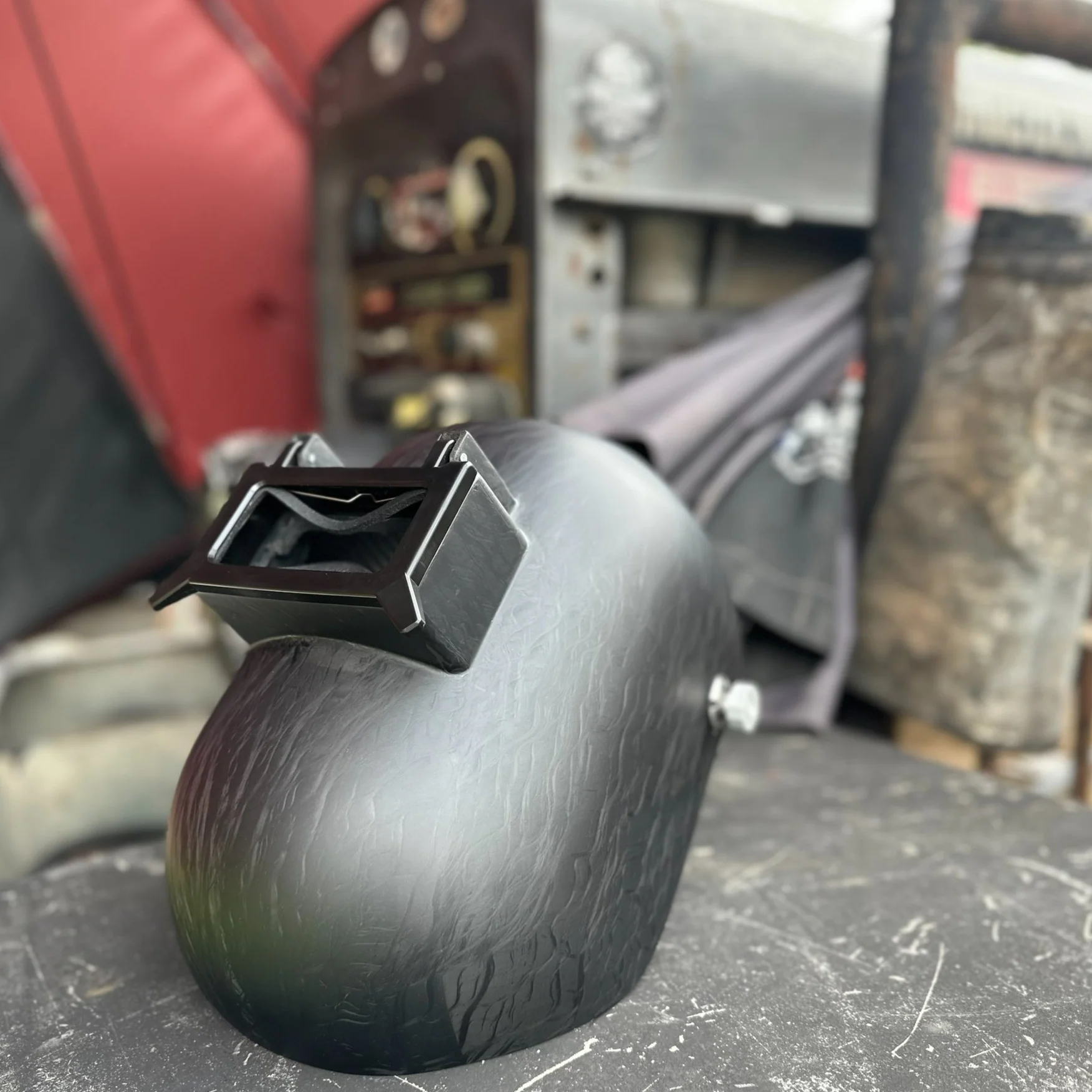 Corn Silk Carbon Fiber Trimmed Bottom Welding Hood - Image 3