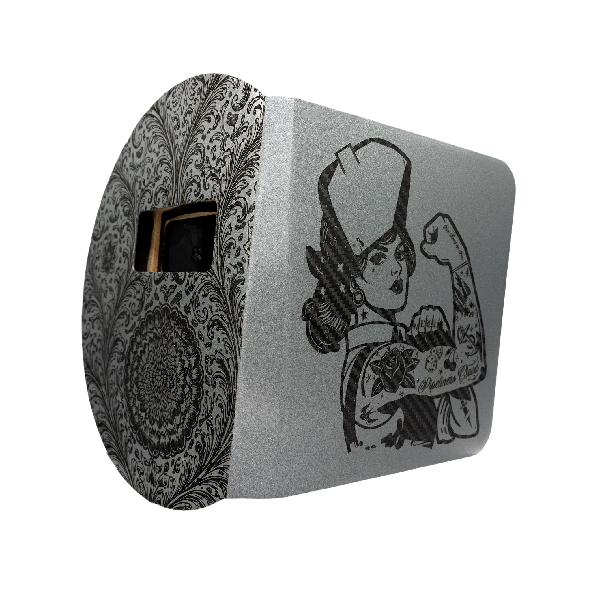 Painted Laser UNO Carbon Fiber Pancake Welding Hood - Image 6